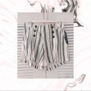 High waisted striped shorts